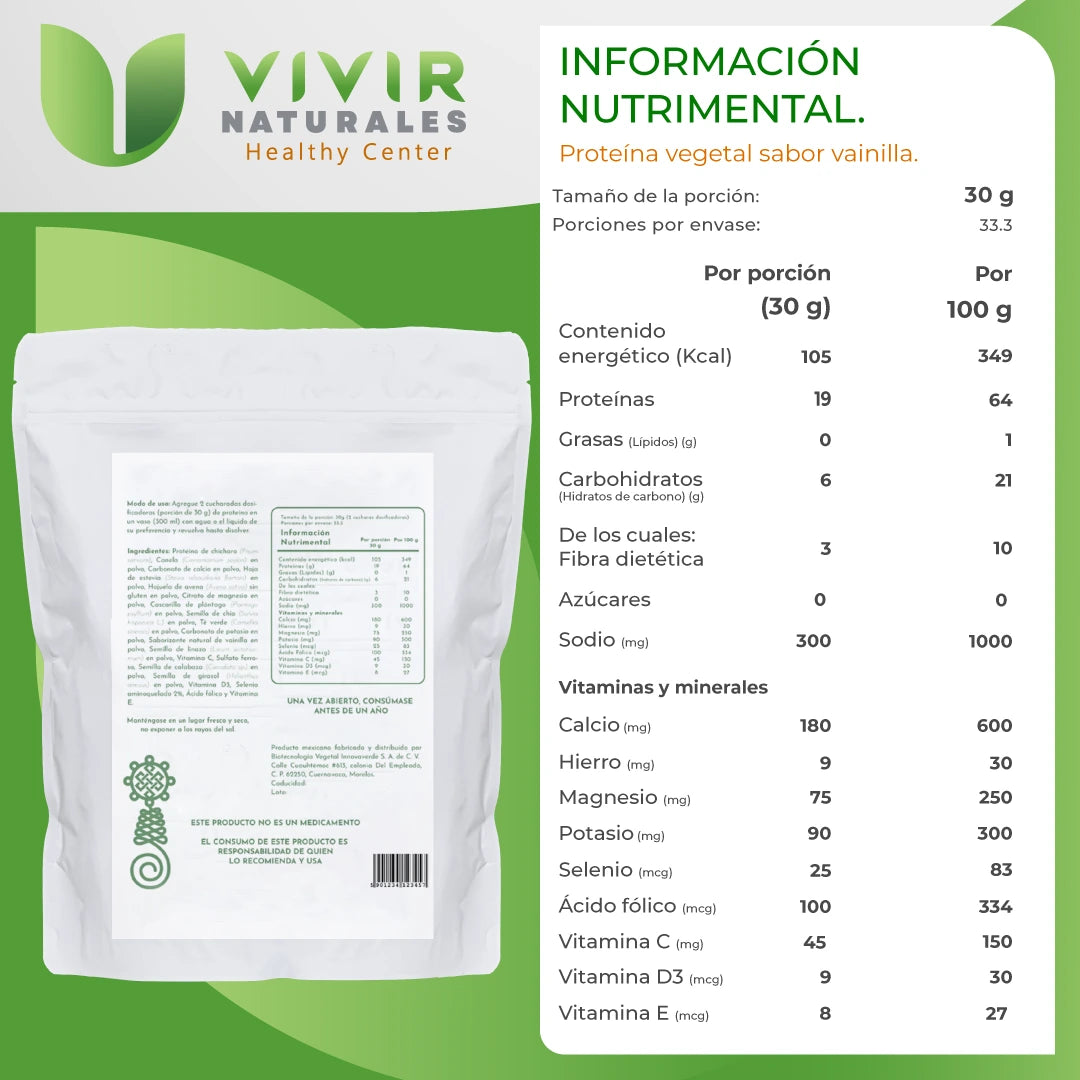 Proteína Vegetal Sabor Vainilla
